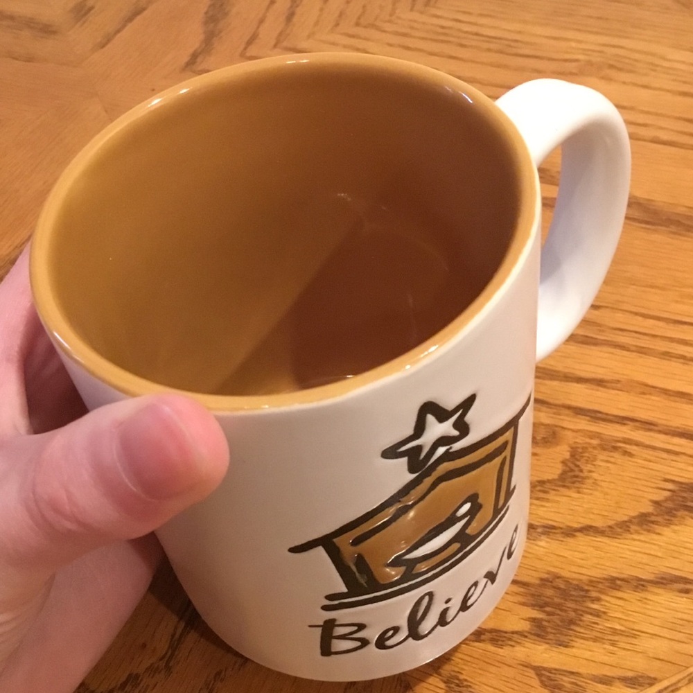 “Believe” Embossed Ceramic Christmas Mug - Picture 4 of 7